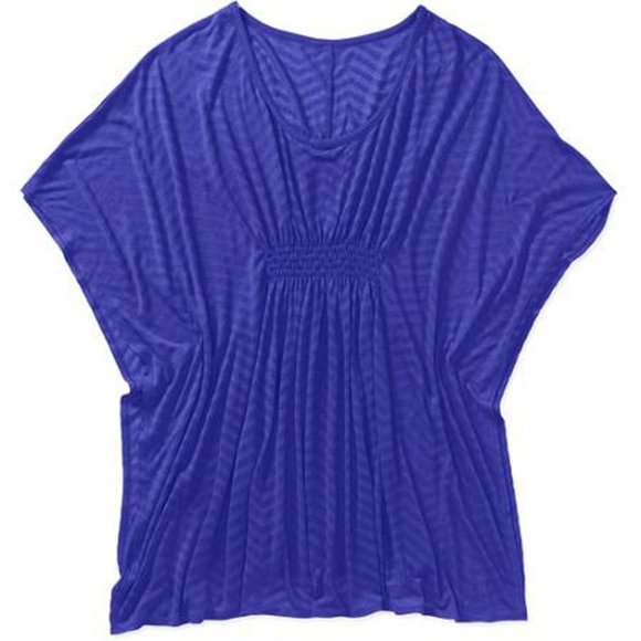 Catalina Swim New Medium Swimsuit Coverup Beach Pool Royal Blue Semi Sheer Bikini Robe